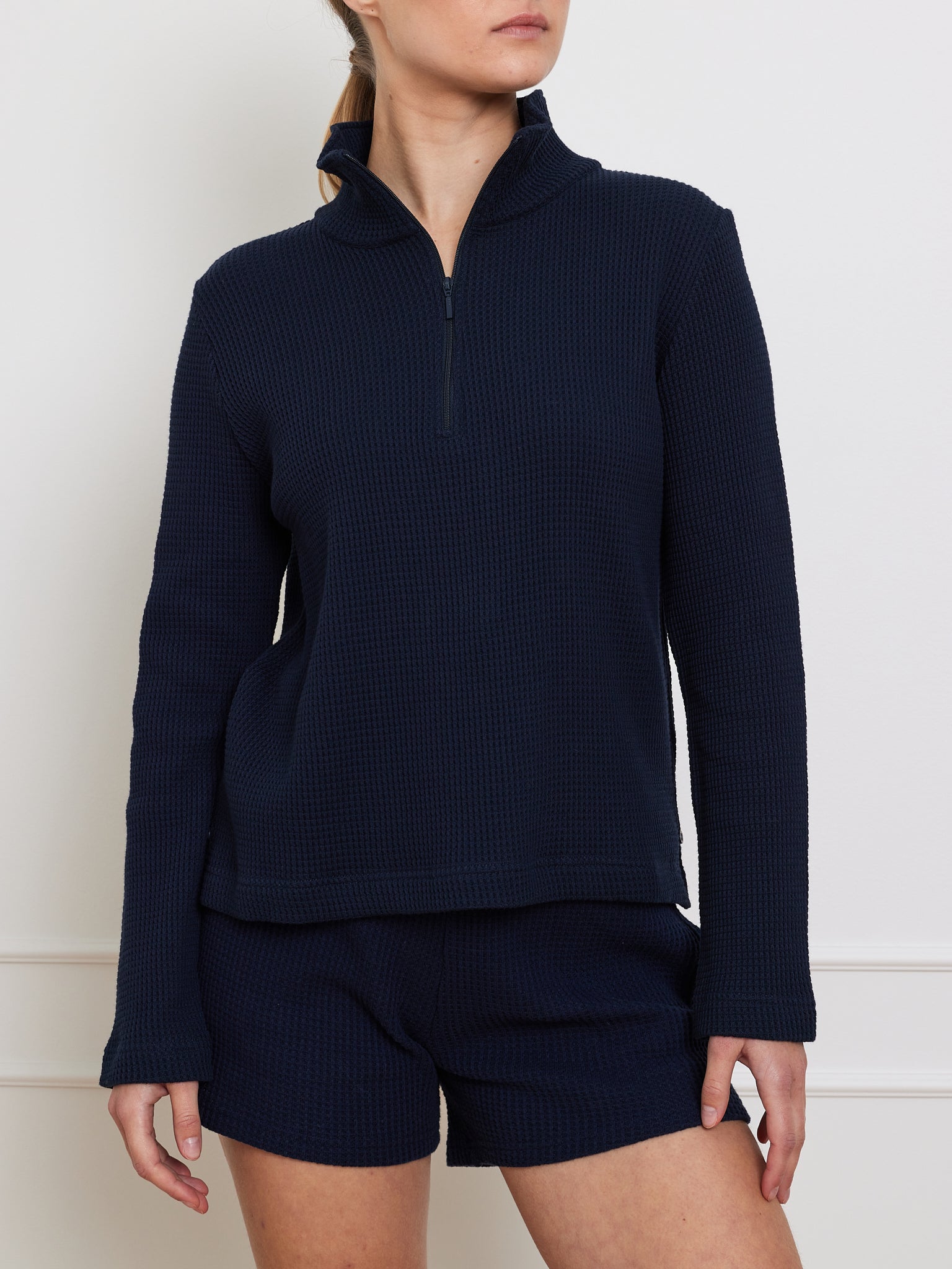Waffle Zipped Sweater Women